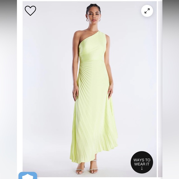 Acacia One Shoulder Satin Gown color :
Sunny Lime - Picture 4 of 9